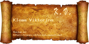 Klemm Viktorina névjegykártya